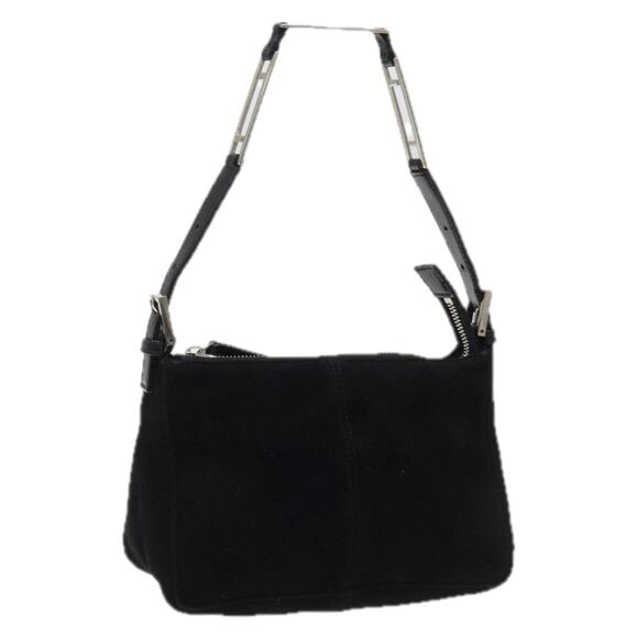 FENDI Hand Bag Suede Black Silver - Picture 1 of 12